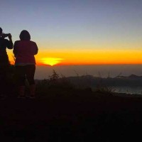 Sunrise on the top Mount Batur